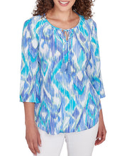 Load image into Gallery viewer, Ikat Tassel Top - Blue Moon
