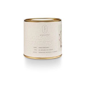 Natural Candle Tin - Amber Bergamot