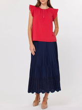 Load image into Gallery viewer, Crochet Flutter Sleeve Top - Red
