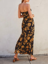 Load image into Gallery viewer, Strapless Bias Maxi Dress - Black/Gold
