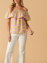 Load image into Gallery viewer, Print Off Shoulder Top - Lime

