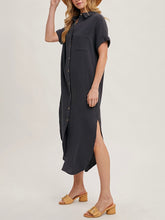 Load image into Gallery viewer, Buttondown Gauze Maxi Dress - Ash
