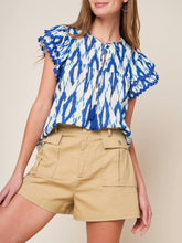 Load image into Gallery viewer, Flutter Sleeve Top - Blue/White
