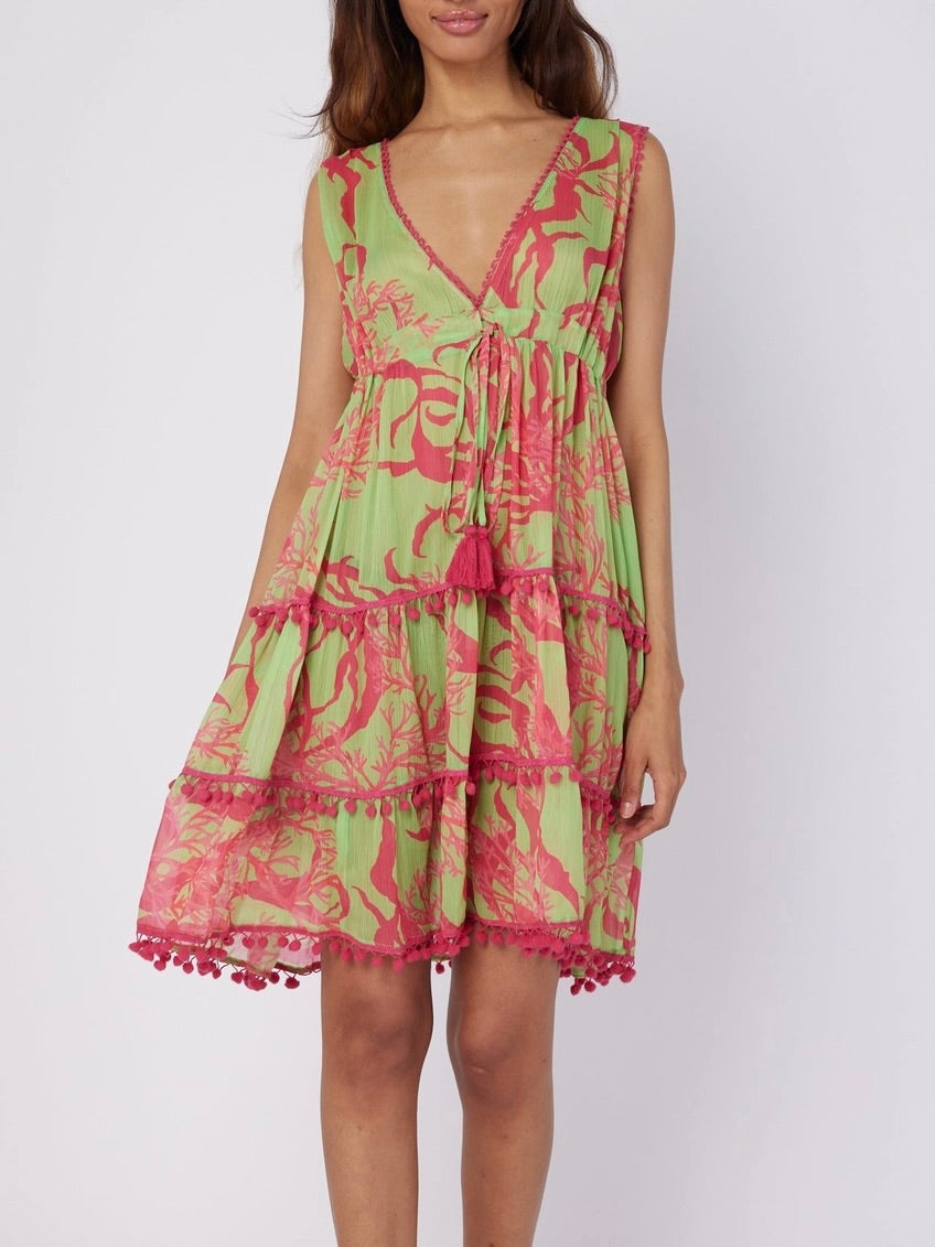 Paula Cover-Up - Pink / Green