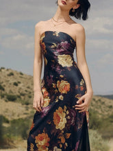 Load image into Gallery viewer, Strapless Floral Maxi Dress - Nightfall
