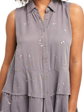 Load image into Gallery viewer, Spatter Peplum Top - Grey
