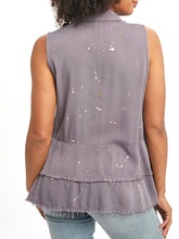 Load image into Gallery viewer, Spatter Peplum Top - Grey FINAL SALE
