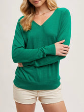 Load image into Gallery viewer, Classic V-neck Sweater - Green
