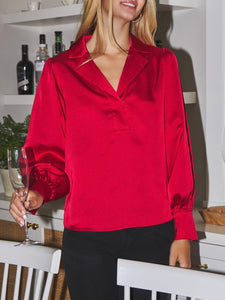 Satin Blouse - Red