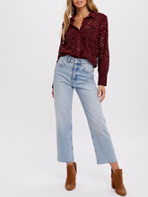 Load image into Gallery viewer, Eyelet Lace Shirt - Plum
