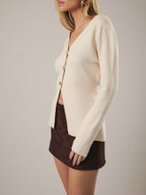 Load image into Gallery viewer, Long Sleeve Button Sweater - Cream
