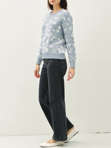 Floral Sweater - Light Blue