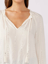 Load image into Gallery viewer, Tassel Sequin Blouse - Ivory
