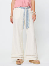 Load image into Gallery viewer, Linen Pants with Scarf Belt  - Ivory
