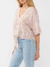 Load image into Gallery viewer, Tie Front Kimono Sleeve Top - Dusty Pink
