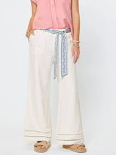 Load image into Gallery viewer, Linen Pants with Scarf Belt  - Ivory
