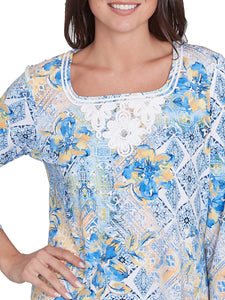 Embroidered Square Neck Top - BBRD