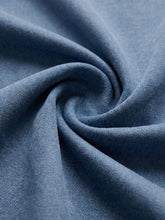 Load image into Gallery viewer, Dazed End Knit Denim Cardigan in Santorini Indigo blue with button front, ribbed cuffs, worn open over white tank top - 4
