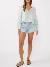 Load image into Gallery viewer, Embroidered Lace Trim Top - Aqua
