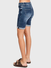 Load image into Gallery viewer, Denim High Rise Bermuda Shorts - Blue
