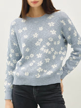 Load image into Gallery viewer, Floral Sweater - Light Blue
