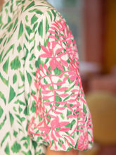 Load image into Gallery viewer, Floral Embroidered Sleeve Top - Green/Pink
