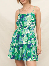 Load image into Gallery viewer, Open Back Mini Dress - Green Multi
