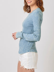 Washed Rib Tee - Blue