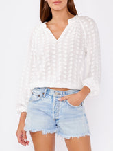 Load image into Gallery viewer, Long Sleeve Eyelet Cinch Top - White
