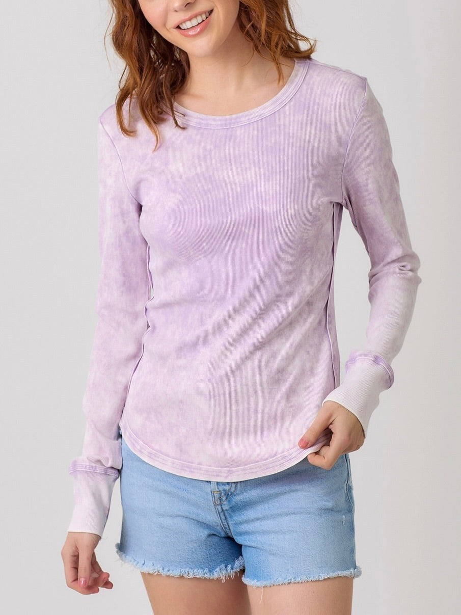 Washed Rib Tee - Lavender