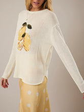 Load image into Gallery viewer, Lemon Intarsia Sweater - Cream
