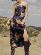 Load image into Gallery viewer, Strapless Floral Maxi Dress - Nightfall
