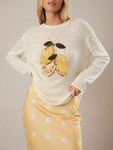 Load image into Gallery viewer, Lemon Intarsia Sweater - Cream

