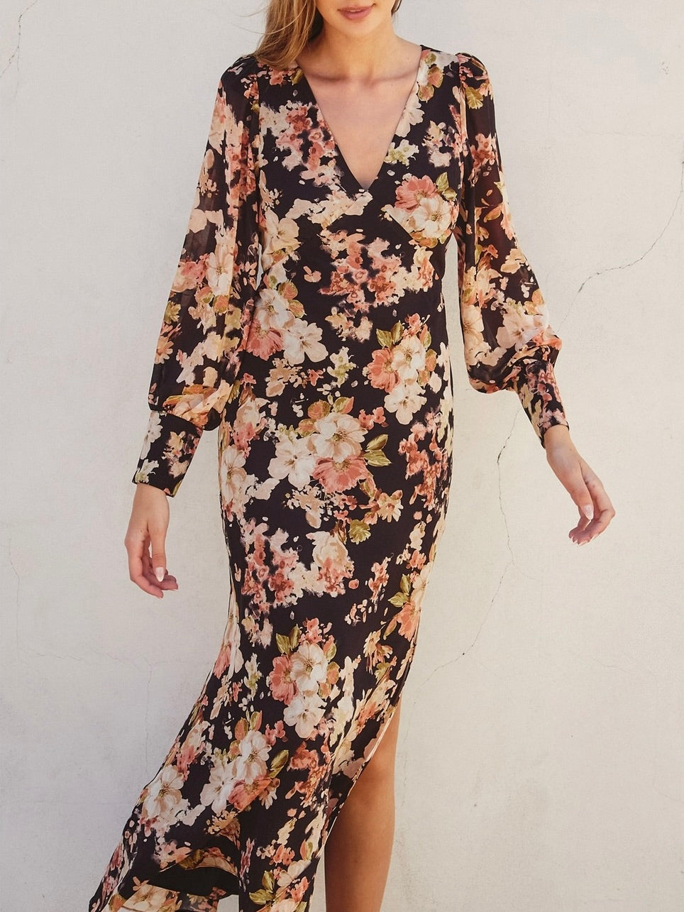 loft long sleeve floral dress LOFT Yellow Floral Long Sleeve Shift Dress 4