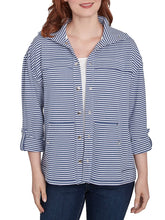 Load image into Gallery viewer, Striped Snap Jacket - Indigo Multi
