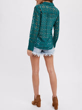 Load image into Gallery viewer, Eyelet Lace Shirt - Hunter Green
