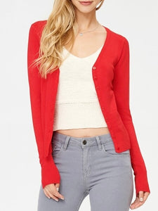 Button Cardigan - Red