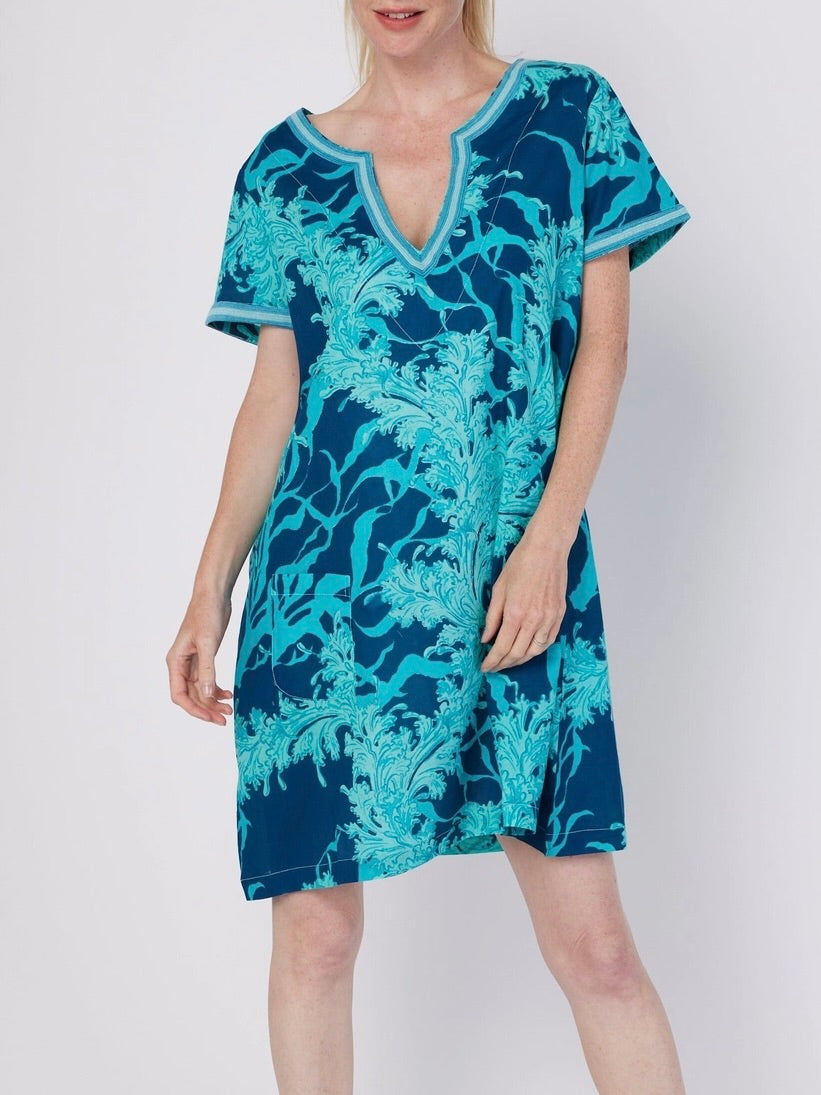 Short Sleeve A-Line Dress- Adra