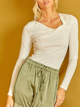 Load image into Gallery viewer, Asymmetrical Knotted Neckline Top - Off White
