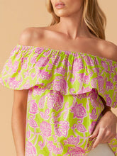 Load image into Gallery viewer, Print Off Shoulder Top - Lime

