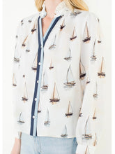 Load image into Gallery viewer, Long Sleeve Sailboat Button Down - Cream
