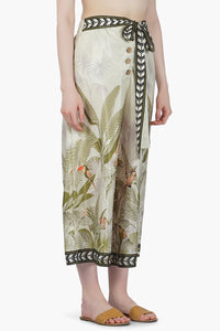 Tropical Print Pants - Green