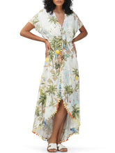 Load image into Gallery viewer, Vintage Print Cover-Up Dress - Cream
