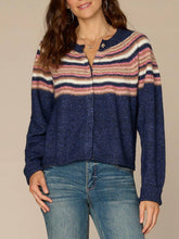 Load image into Gallery viewer, Placement Stripe Snap Cardigan - NRBM

