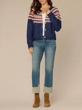Load image into Gallery viewer, Placement Stripe Snap Cardigan - NRBM
