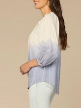 Load image into Gallery viewer, Ombre Peasant Top - White/Blue
