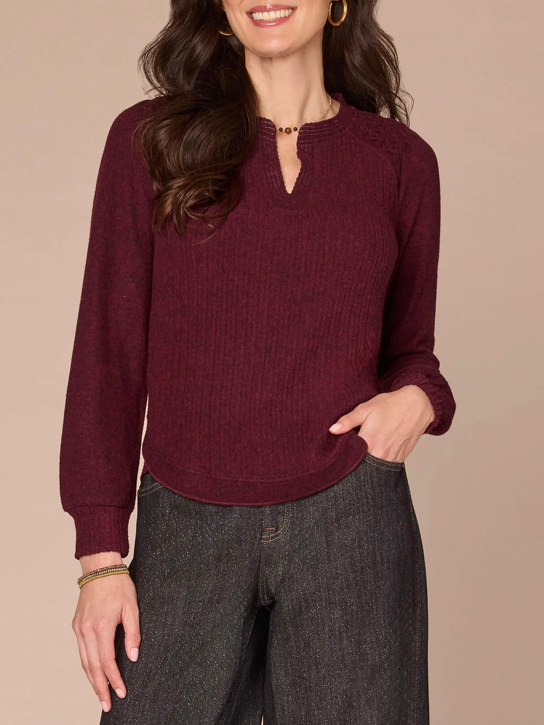 Smocked Shoulder Top - HWBY