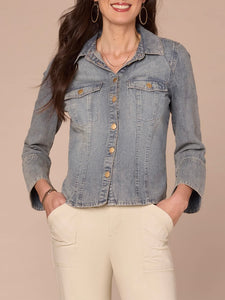 French Cuff Denim Shirt - Light Blue