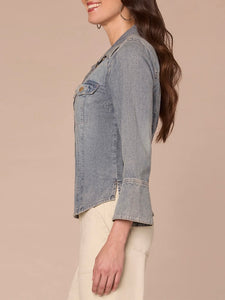 French Cuff Denim Shirt - Light Blue