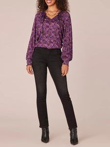 Ruffle Edge Print Blouse - PSFM